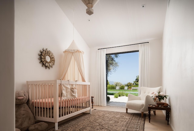99 Sierra Vista Rd, Santa Barbara, CA 93108 - bedroom featuring vaulted ceiling and wood finished floors