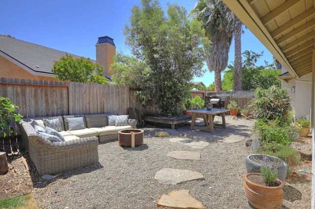 227 Menlo Dr, Buellton, CA 93427 - fenced backyard with an outdoor living space and a patio area
