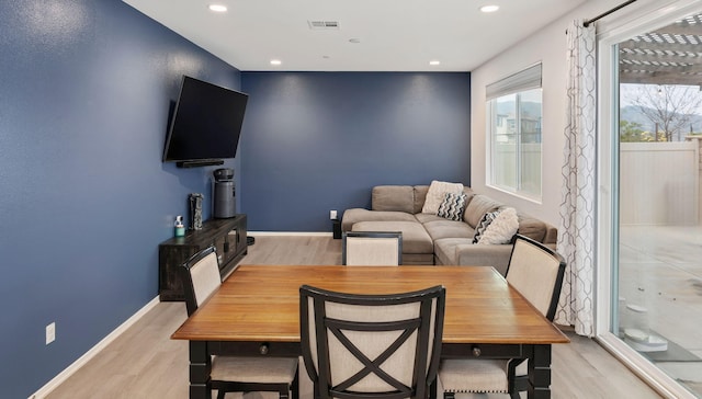1926 Pump House Ln, Santa Paula, CA 93060 - dining space featuring light wood finished floors, recessed lighting, and baseboards