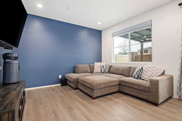 1926 Pump House Ln, Santa Paula, CA 93060 - living area featuring light wood-style flooring, baseboards, and recessed lighting