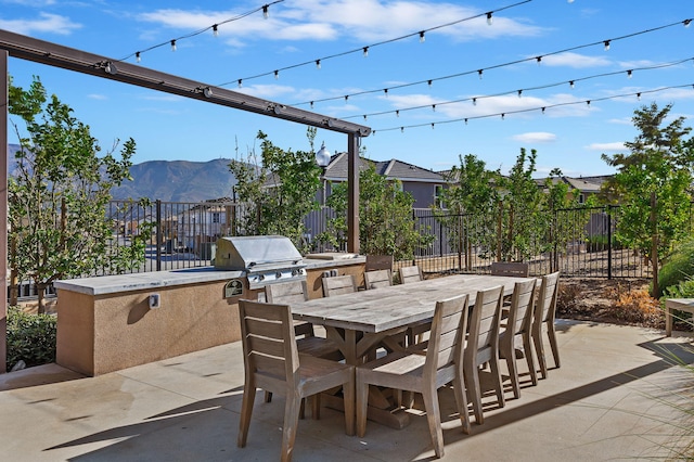 1926 Pump House Ln, Santa Paula, CA 93060 - view of patio with a mountain view and outdoor dining space