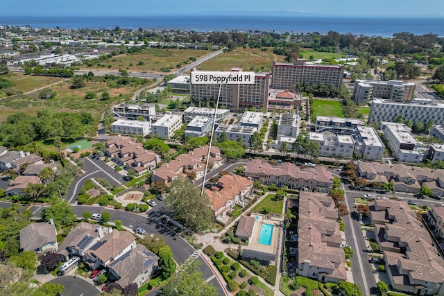 598 Poppyfield Pl, Goleta, CA 93117 - aerial view of property's location featuring a large body of water and a pool
