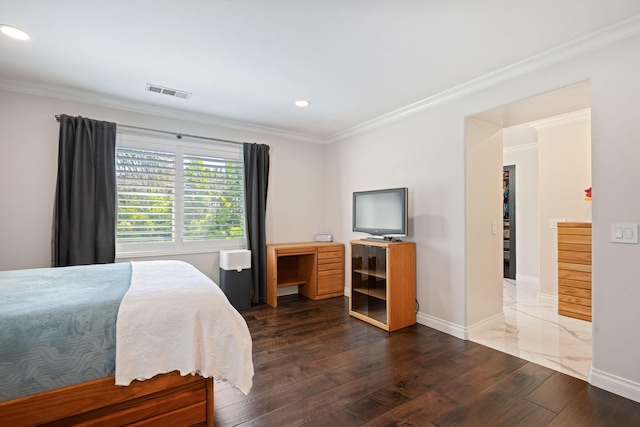 4538 Marrisa Way, Camarillo, CA 93012 - bedroom featuring ornamental molding, wood-type flooring, recessed lighting, and baseboards