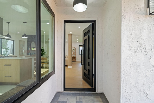 7352 Elmhurst Pl, Goleta, CA 93117 - doorway to property featuring stucco siding