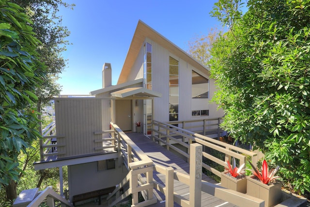 395 Loma Media Rd, Santa Barbara, CA 93103 - back of house with a chimney