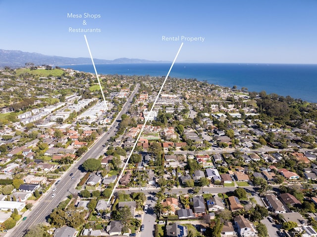 355 Palisades Dr, Santa Barbara, CA 93109 - aerial view of property's location featuring a water and mountain view