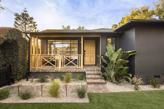 355 Palisades Dr, Santa Barbara, CA 93109 - entrance to property with a porch and stucco siding