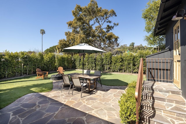 355 Palisades Dr, Santa Barbara, CA 93109 - view of patio with an outdoor fire pit