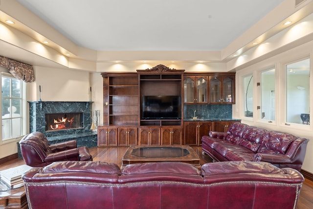 5287 N Creston Ln, Somis, CA 93066 - living room featuring a fireplace and wood finished floors