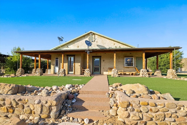 13750 Cuyama Hwy, Cuyama, CA 93461 - view of front of home with stucco siding and a front yard