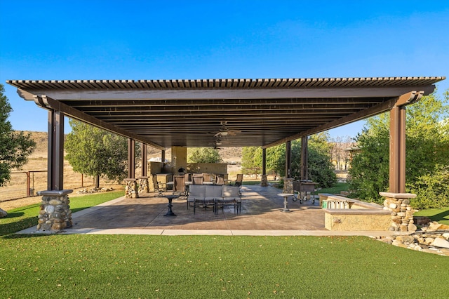 13750 Cuyama Hwy, Cuyama, CA 93461 - view of patio featuring a ceiling fan