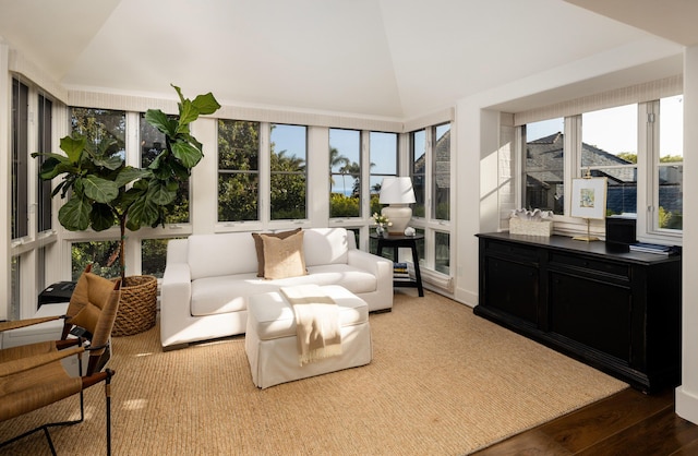 1479 Bonnymede Dr, Santa Barbara, CA 93108 - sunroom with vaulted ceiling and wood finished floors