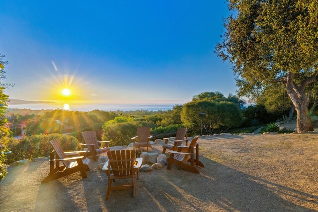 356 Woodley Rd, Montecito, CA 93108 - patio terrace at dusk featuring a patio