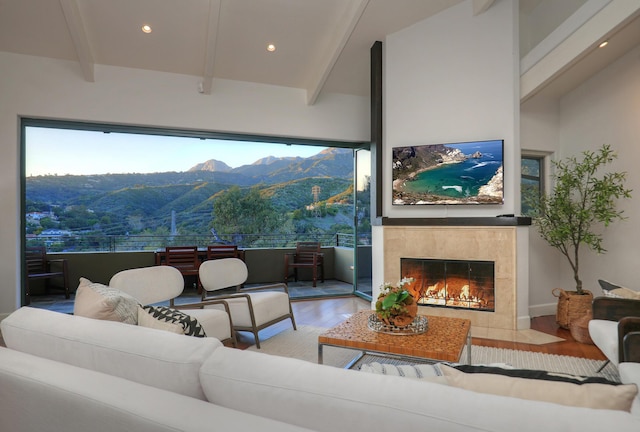 62 Canon View Rd, Montecito, CA 93108 - living room featuring wood finished floors, a high end fireplace, and recessed lighting