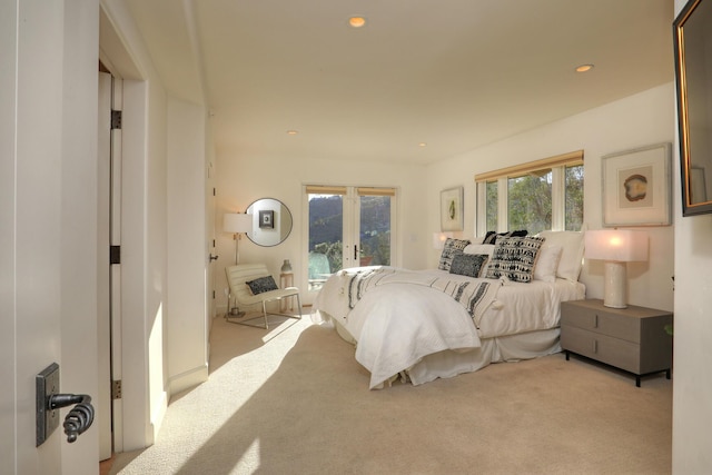 62 Canon View Rd, Montecito, CA 93108 - bedroom featuring carpet, french doors, access to outside, and recessed lighting