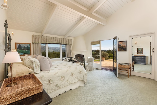4451 Via Alegre, Santa Barbara, CA 93110 - bedroom with access to outside and light colored carpet