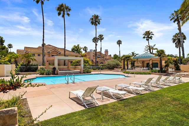 7134 Phelps Rd, Goleta, CA 93117 - community pool featuring a gazebo and a patio