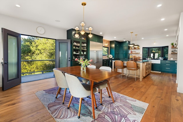 5150 E Camino Cielo, Santa Barbara, CA 93105 - dining space featuring plenty of natural light, light wood-style flooring, and recessed lighting