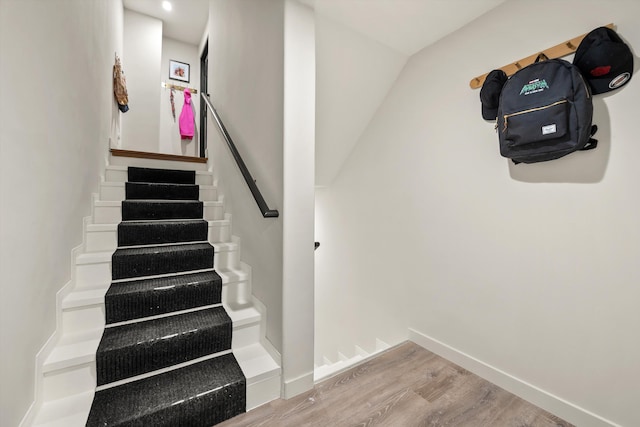 5150 E Camino Cielo, Santa Barbara, CA 93105 - stairway with wood finished floors and baseboards