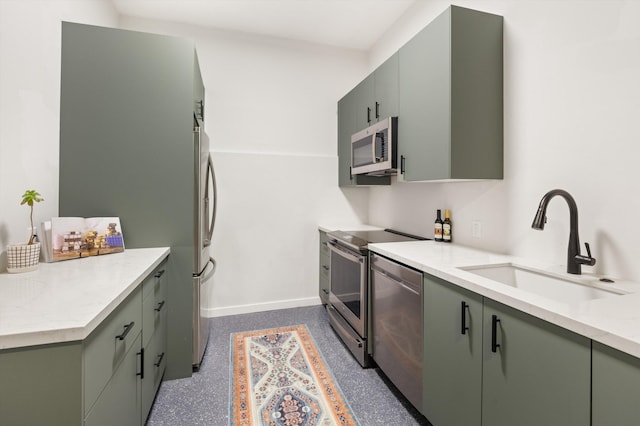 5150 E Camino Cielo, Santa Barbara, CA 93105 - kitchen featuring stainless steel appliances, a sink, and baseboards