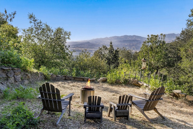 5150 E Camino Cielo, Santa Barbara, CA 93105 - view of yard featuring a mountain view