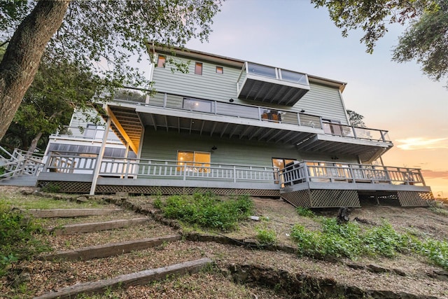 5150 E Camino Cielo, Santa Barbara, CA 93105 - back of property with a wooden deck