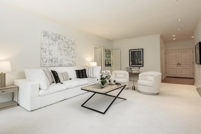 67 Seaview Dr, Montecito, CA 93108 - carpeted living room featuring ornamental molding and recessed lighting