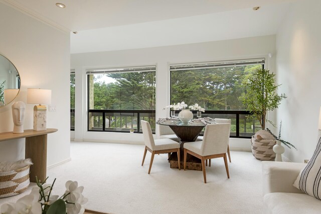67 Seaview Dr, Montecito, CA 93108 - carpeted dining room with healthy amount of natural light, recessed lighting, and baseboards