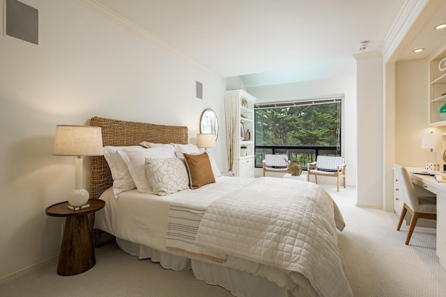 67 Seaview Dr, Montecito, CA 93108 - bedroom with crown molding, light carpet, and baseboards