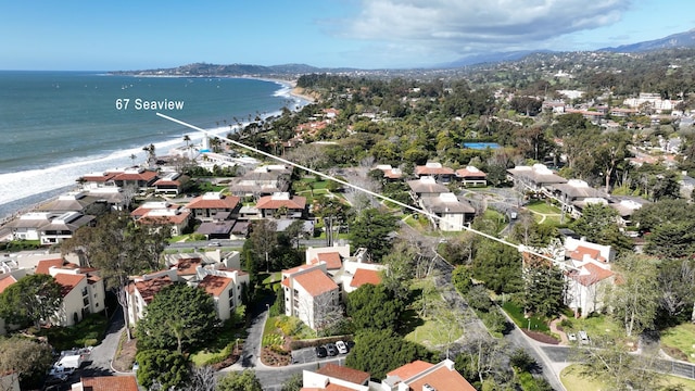 67 Seaview Dr, Montecito, CA 93108 - aerial view of property's location with a water and mountain view and nearby suburban area