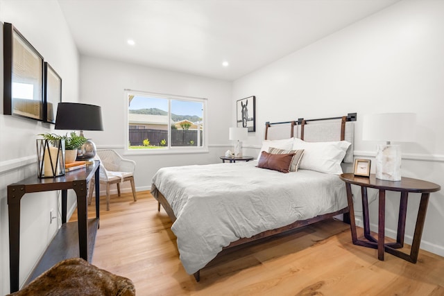 1570 Mountain View Dr, Solvang, CA 93463 - bedroom featuring light wood finished floors, baseboards, and recessed lighting