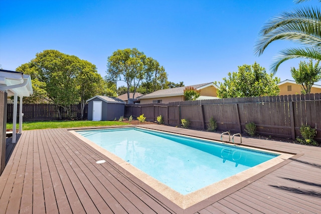 1570 Mountain View Dr, Solvang, CA 93463 - view of pool featuring a wooden deck and a fenced backyard