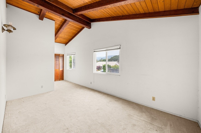 4595 Aragon Dr, Carpinteria, CA 93013 - carpeted empty room featuring wood ceiling