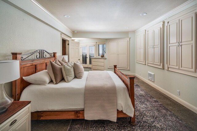 1110 Deer Canyon Rd, Arroyo Grande, CA 93420 - bedroom featuring carpet flooring, ornamental molding, baseboards, and recessed lighting