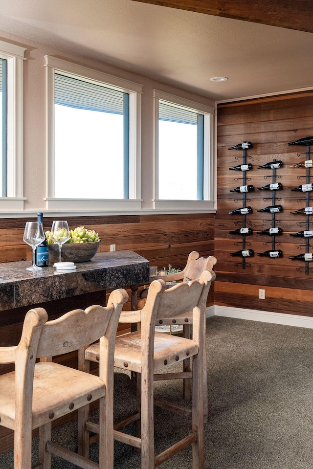 1110 Deer Canyon Rd, Arroyo Grande, CA 93420 - dining room with wooden walls and carpet