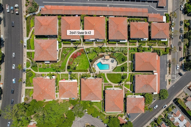 2641 State St Unit 2, Santa Barbara, CA 93105 - aerial overview of property's location featuring a pool area