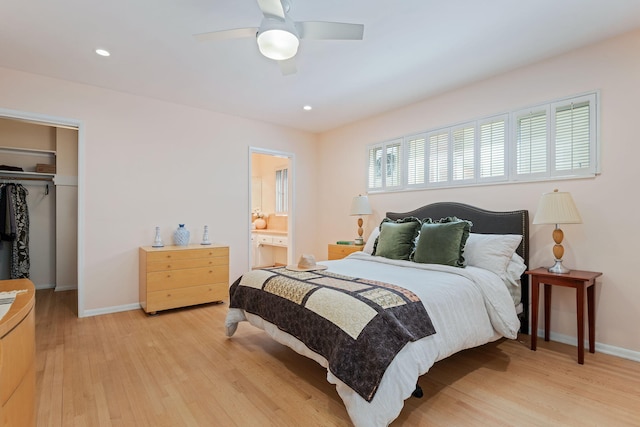 2641 State St Unit 2, Santa Barbara, CA 93105 - bedroom with light wood-style flooring, baseboards, a closet, and recessed lighting