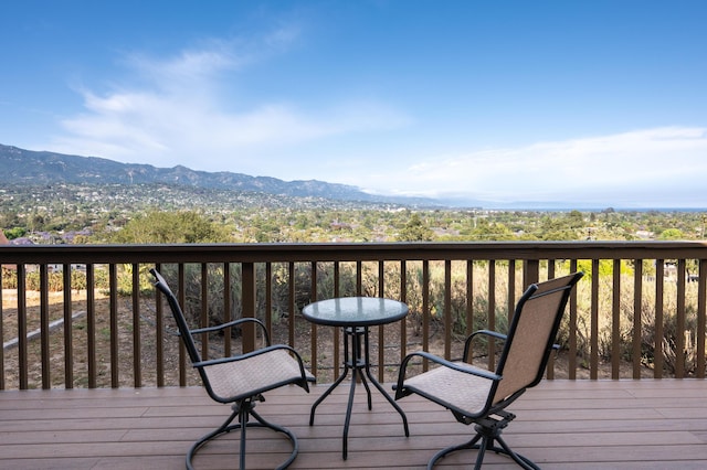 1010 Portesuello Ave, Santa Barbara, CA 93105 - wooden terrace featuring a mountain view