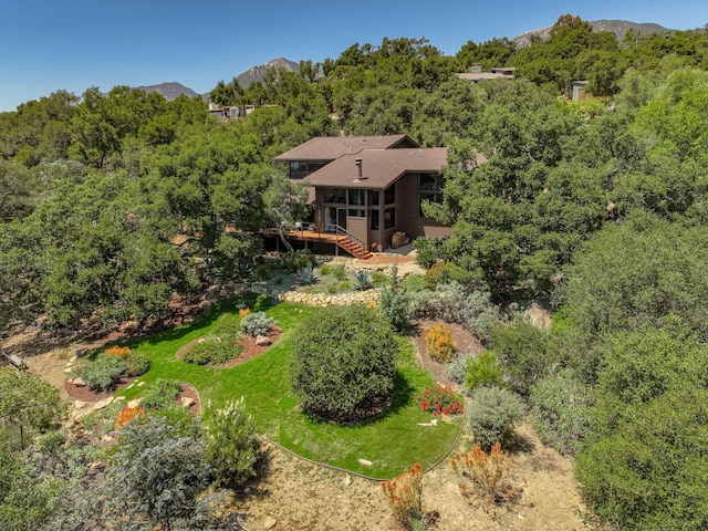 2031 Cielito Ln, Santa Barbara, CA 93105 - view of subject property with a mountain backdrop and a heavily wooded area