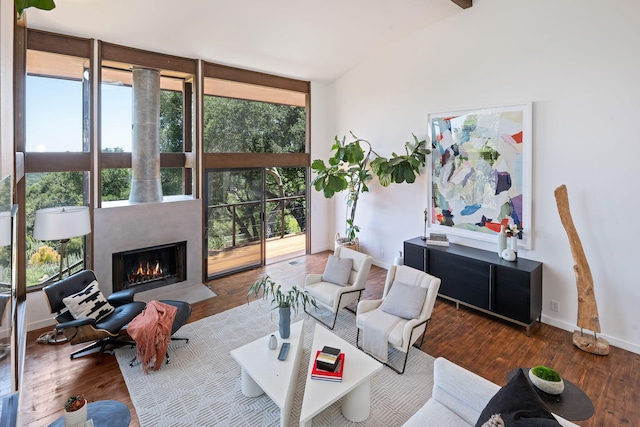 2031 Cielito Ln, Santa Barbara, CA 93105 - living room featuring wood finished floors, baseboards, and a fireplace