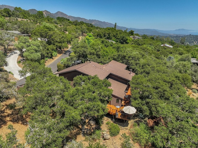 2031 Cielito Ln, Santa Barbara, CA 93105 - aerial view of property and surrounding area featuring a mountainous background and a forest