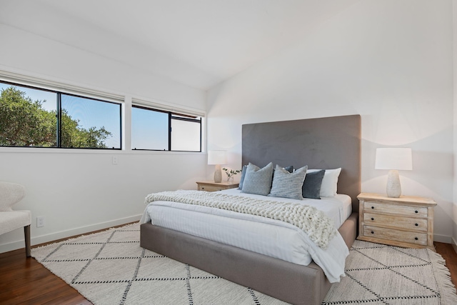 2031 Cielito Ln, Santa Barbara, CA 93105 - bedroom with baseboards, lofted ceiling, and wood finished floors