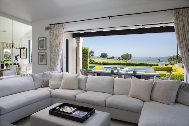 2720 Montecito Ranch Pl, Summerland, CA 93067 - living room with a water view