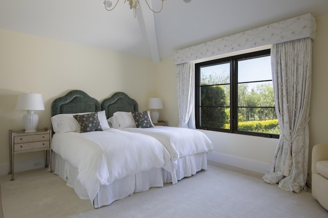 2720 Montecito Ranch Pl, Summerland, CA 93067 - carpeted bedroom featuring baseboards and a chandelier