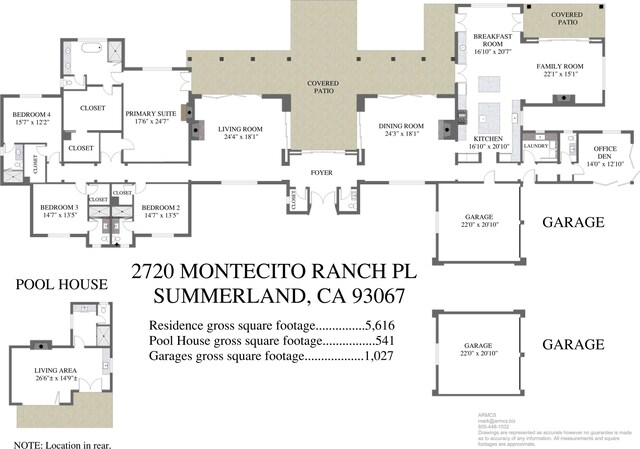 2720 Montecito Ranch Pl, Summerland, CA 93067 - floor plan / room layout