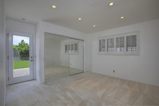 6231 Covington Way, Goleta, CA 93117 - unfurnished bedroom with carpet, access to exterior, recessed lighting, and a closet