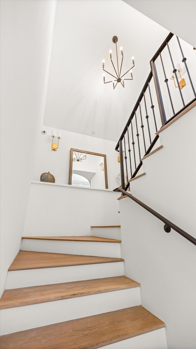 1157 Glenview Rd, Montecito, CA 93108 - staircase featuring a chandelier