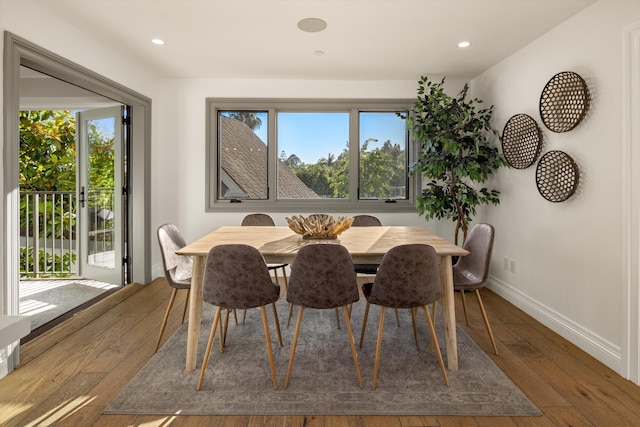 1157 Glenview Rd, Montecito, CA 93108 - dining room featuring healthy amount of natural light, hardwood / wood-style floors, and recessed lighting