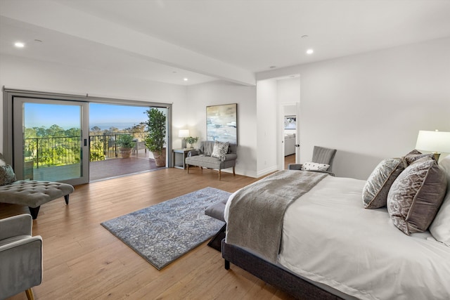 1157 Glenview Rd, Montecito, CA 93108 - bedroom featuring access to outside, recessed lighting, and wood finished floors