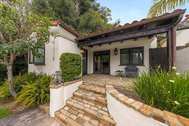 1151 Glenview Rd, Montecito, CA 93108 - doorway to property with stucco siding and french doors